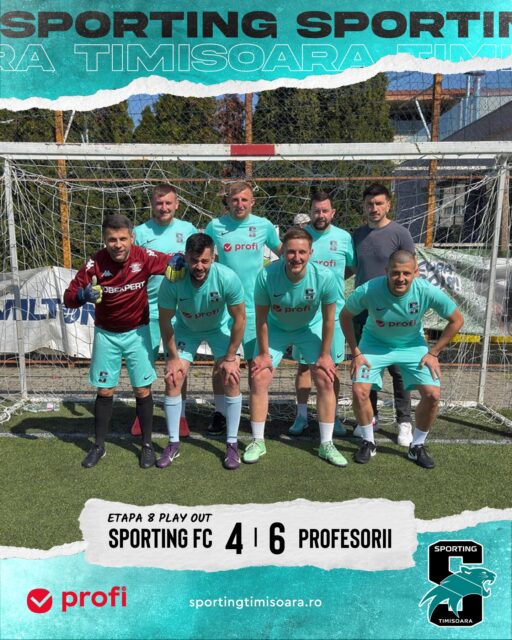 Etapa a opta ne aduce o înfrângere, dar rămânem momentan pe primul loc din play out și suntem determinați să demonstrăm aceeași competitivitate și în retur. 
Revenim după pauza competițională de Paște, când vom intra în linie dreaptă pentru ultima parte a acestui sezon.
Paște fericit și liniștit!

#sportingtimisoara #minifotbal