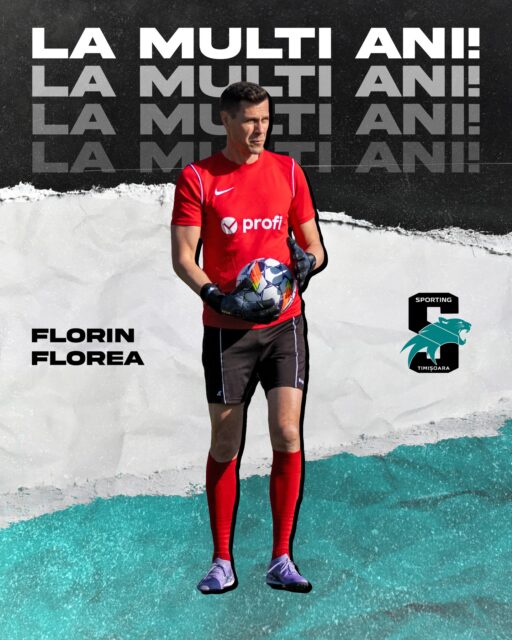 Astăzi îi urăm "la mulți ani" portarului nostru, Florin Florea și îi dorim să aibă în continuare aceeași agilitate în teren și să anticipeze întotdeauna următoarea mișcare a adversarului!