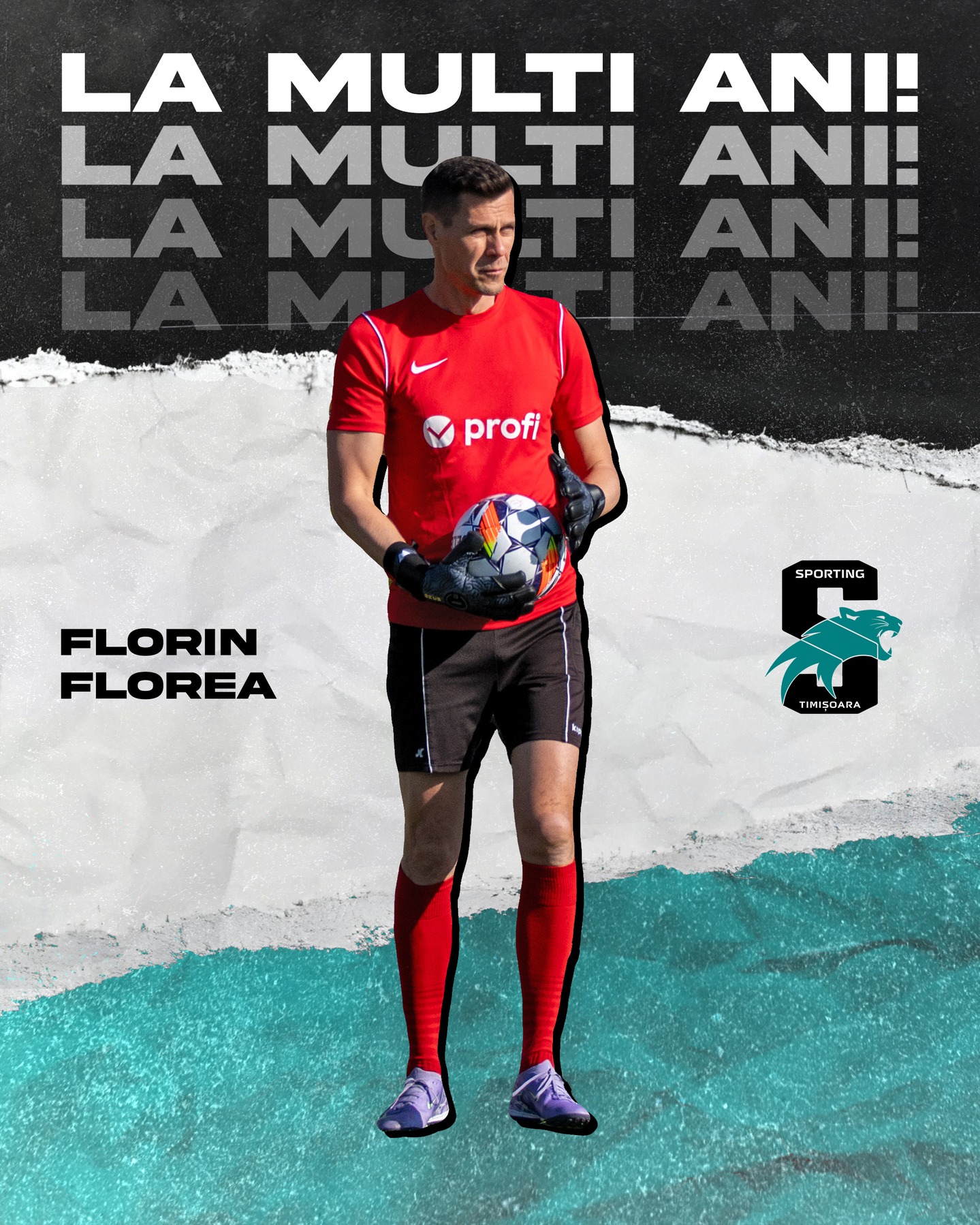 Astăzi îi urăm "la mulți ani" portarului nostru, Florin Florea și îi dorim să aibă în continuare aceeași agilitate în teren și să anticipeze întotdeauna următoarea mișcare a adversarului!